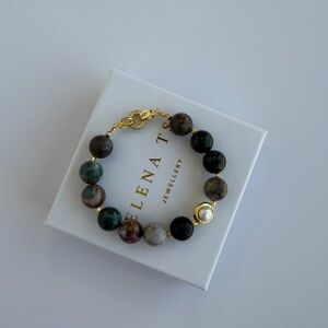 710 Agate Stone and Pearl Bracelet